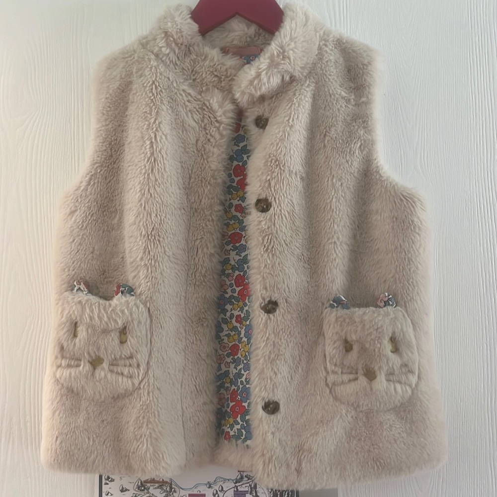 Mini Boden - Cat Pocket Faux Fur Vest